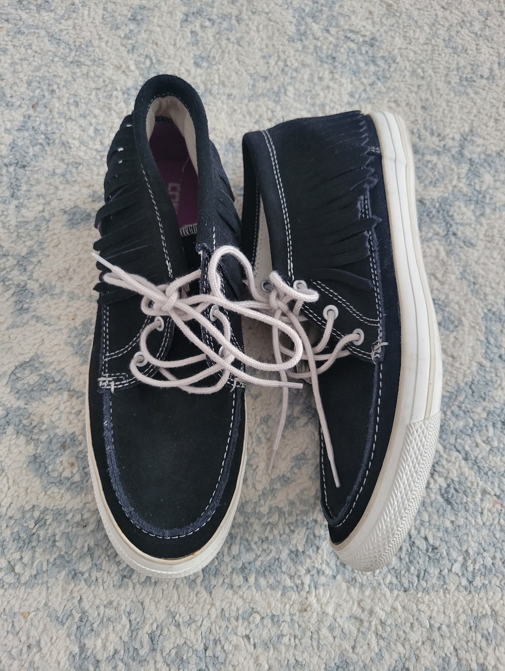 Converse Suede Fringe Moccasins Size 8